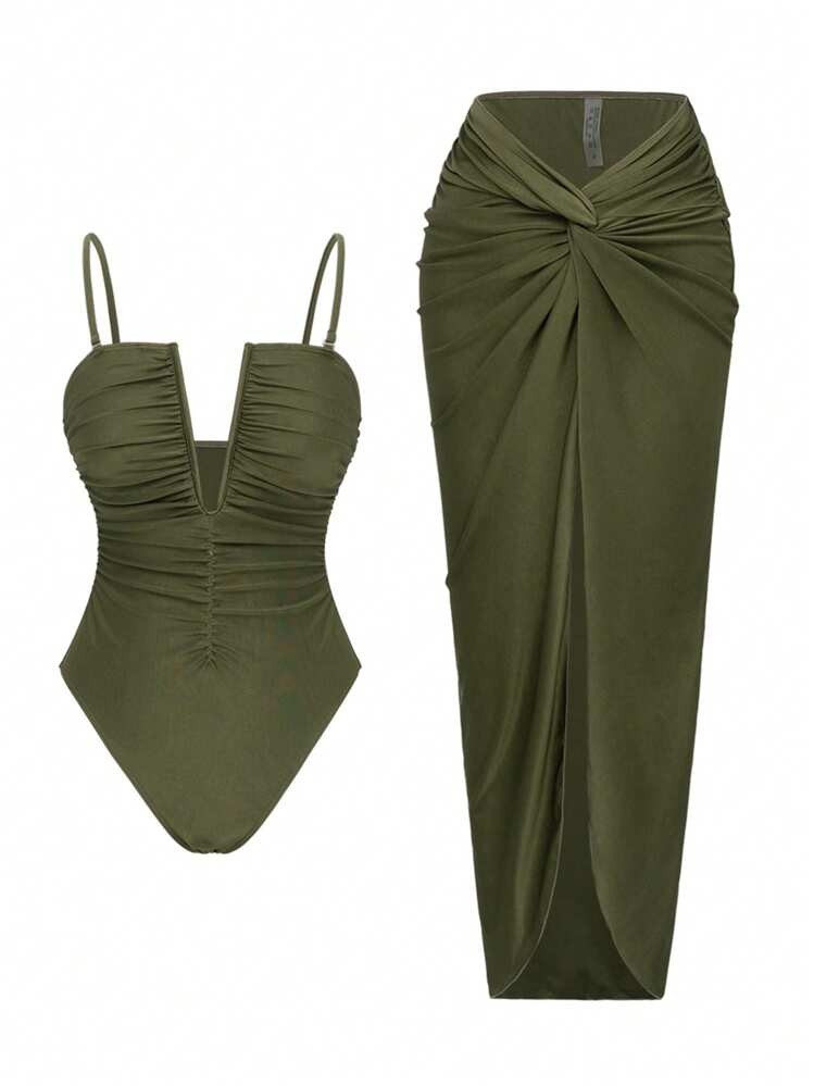 Conjunto baño verde oliva | SHEIN