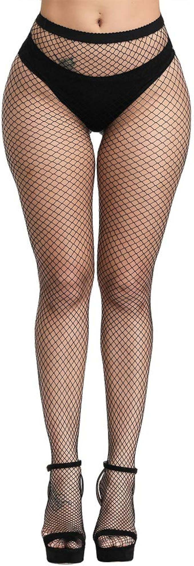 WEANMIX Lace Patterned Fishnet Stockings Thigh High Pantyhose Black Tights for Women | Amazon (US)