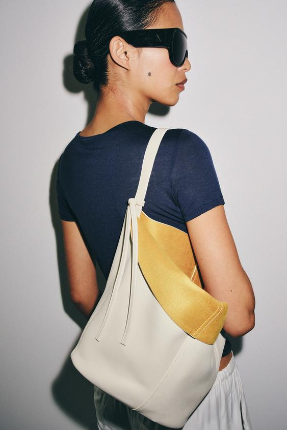 Zara - Leather Shoulder Bag - White - One Size Only - Woman | Zara AU