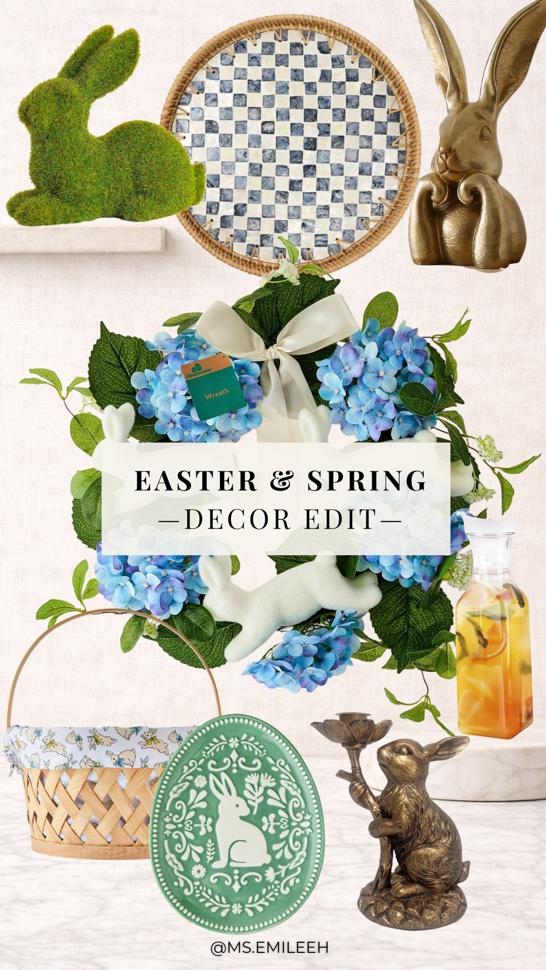 🌷 Easter & Spring Home Decor Edit 🌷

Sharing the cutest Easter and spring decor finds I’m loving this season. From blue hydrangea wreaths and decorative bunny figurines to woven baskets, moss rabbits, and aged brass accents — these pieces are perfect for a spring mantel, entry table, or Easter brunch setup.

They also make the sweetest Easter basket stuffers and are perfect for Easter entertaining if you’re hosting this year 🐇✨

If you love classic, feminine spring home decor with a touch of cottage charm, you’ll love these affordable finds.

Everything is linked in my LTK for easy shopping.
Comment SPRING and I’ll send the links 🌷

#EasterDecor #SpringHomeDecor #EasterBasketStuffers #EasterEntertaining #HydrangeaWreath #BunnyDecor #SeasonalDecor #SpringDecorIdeas #homedecor

#LTKHome