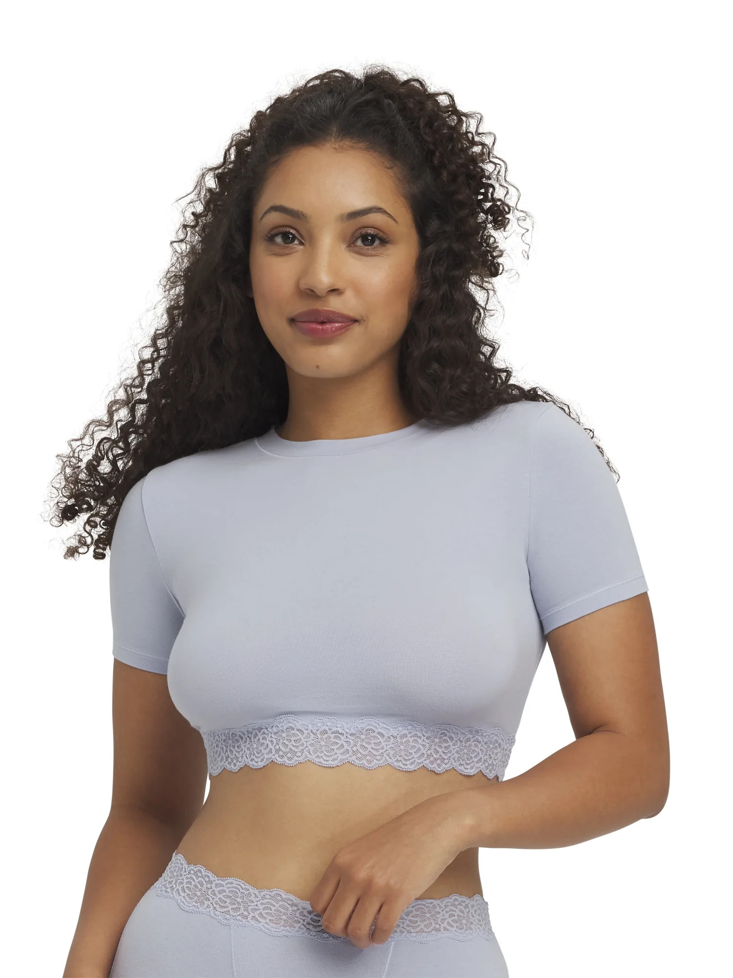 Mills by Millie Bobby Brown Women's Lacy Cotton Tee, Sizes XS-XXXL | Walmart (US)