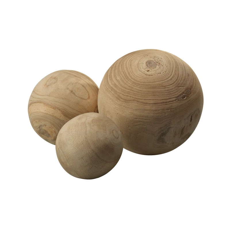 Tasia Wood 3 Piece Ball Set | Wayfair North America