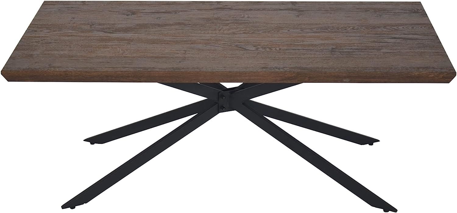The Urban Port Rectangular Wooden Coffee Table with Boomerang Legs, Natural Brown Sonoma and Blac... | Amazon (US)