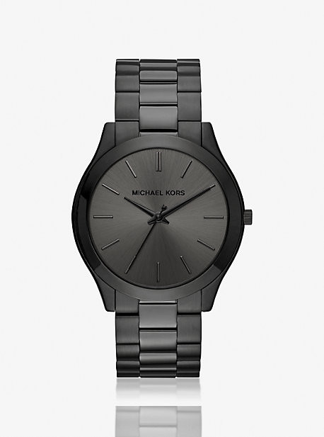 Oversized Slim Runway Black-Tone Watch | Michael Kors US