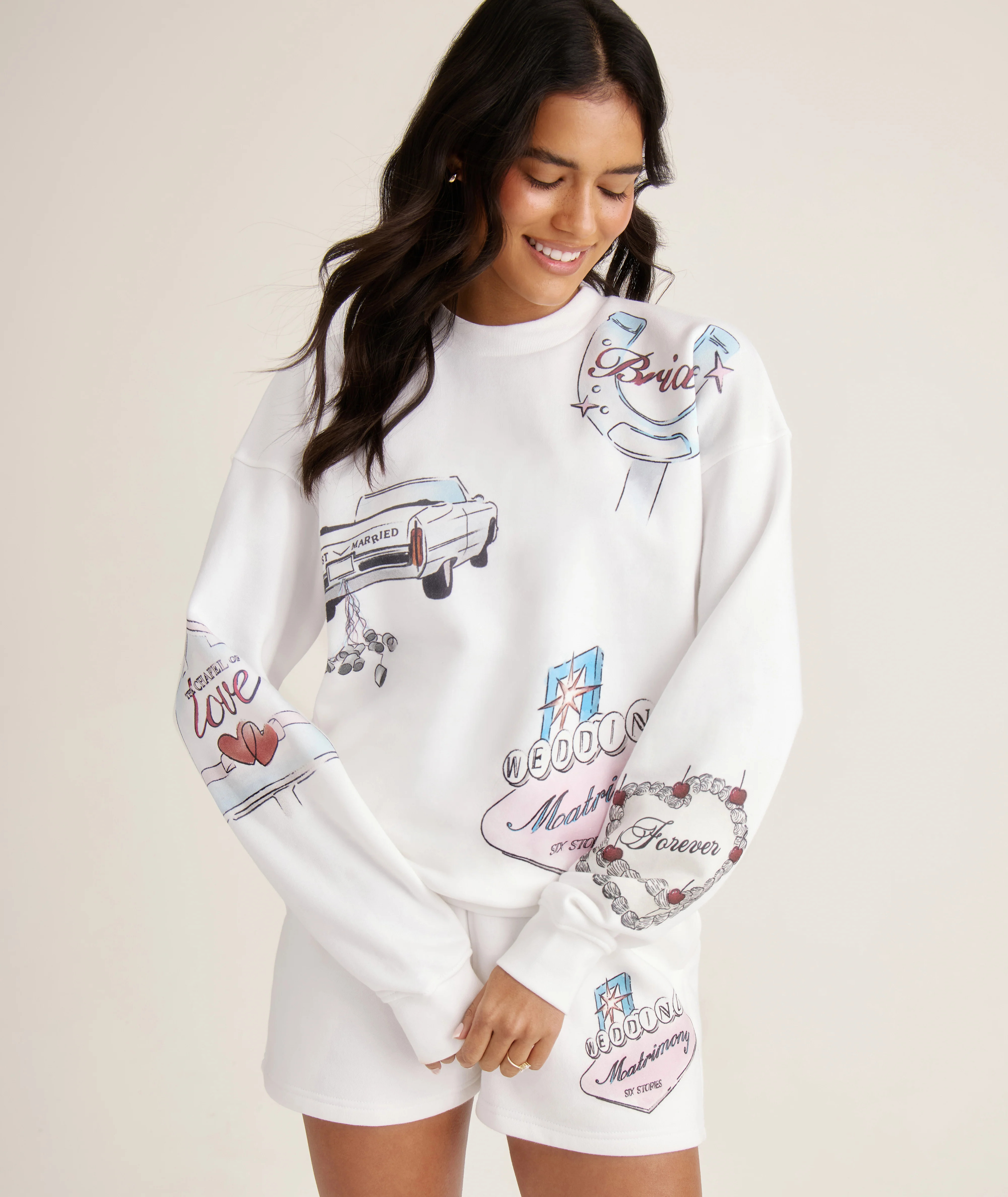 Las Vegas Destination Sweatshirt - White | Six Stories