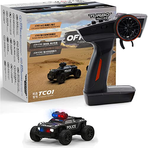 FLYCOLOR Turbo Racing 1:76 C82 RC Truck Car Full Proportional RC Mini Sports Car Remote Controller for Adults Gift(Black) | Amazon (US)