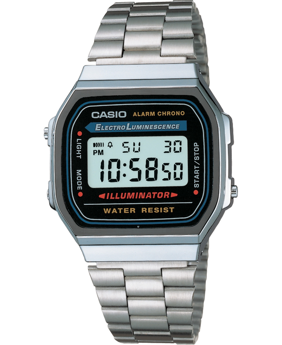 Casio Unisex Digital Stainless Steel Bracelet Watch 32mm - Black | Macy's