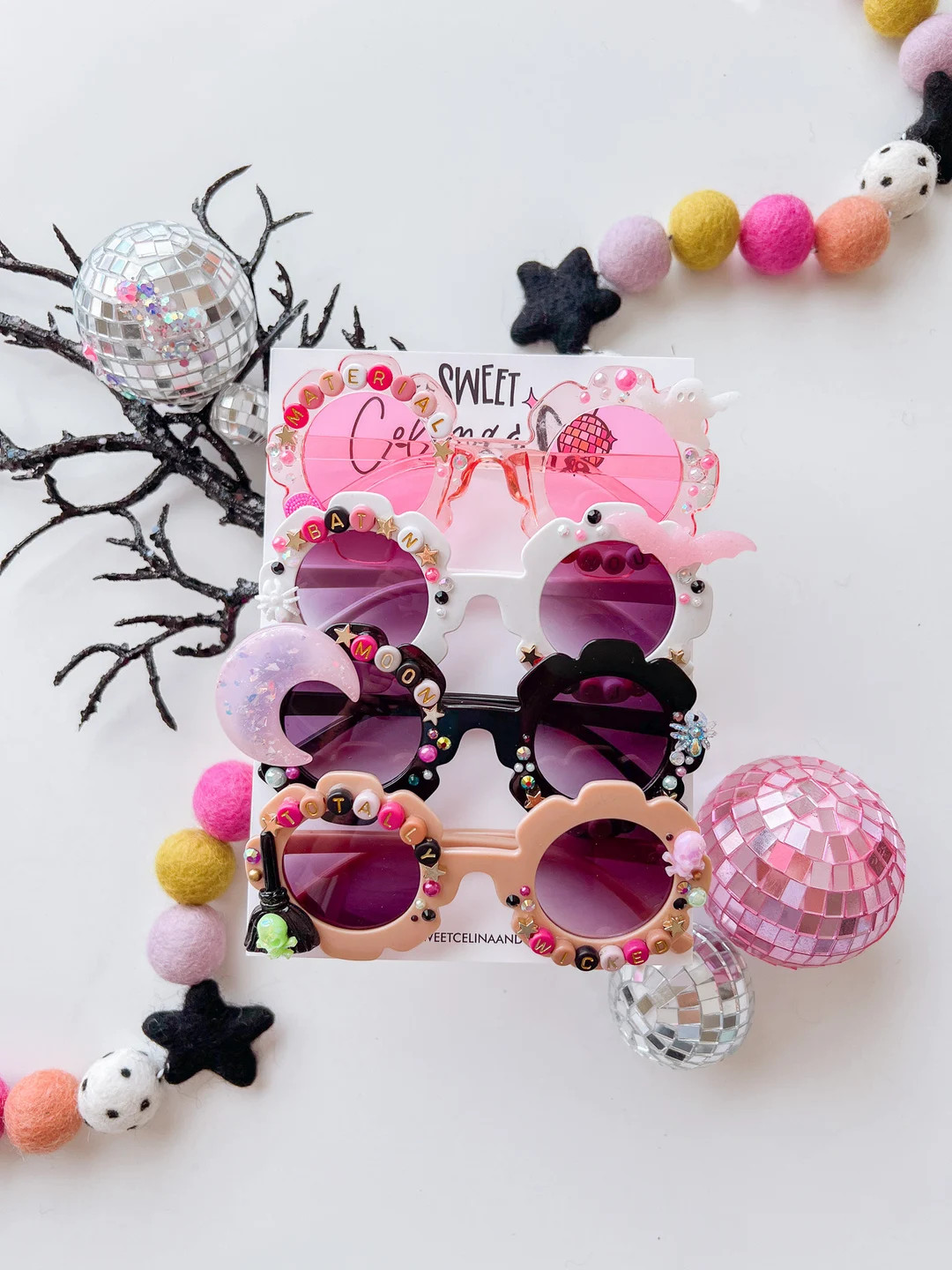 HALLOWEEN SPOOKY SUNNIES -  Retro Flower Frame Toddler Youth Beaded Bejeweled Bedazzled Halloween... | Etsy (US)