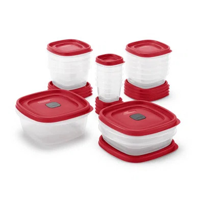 Rubbermaid Vented Easy Find Lid Food Storage Container, 34 Piece Set, Racer Red | Wayfair North America