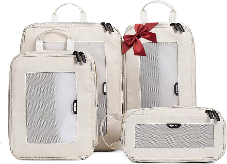 EPICKA TripCozy Compression Packing Cubes - 4 Set Durable Travel Organizer Bags with Mesh Top, Ex... | Amazon (US)