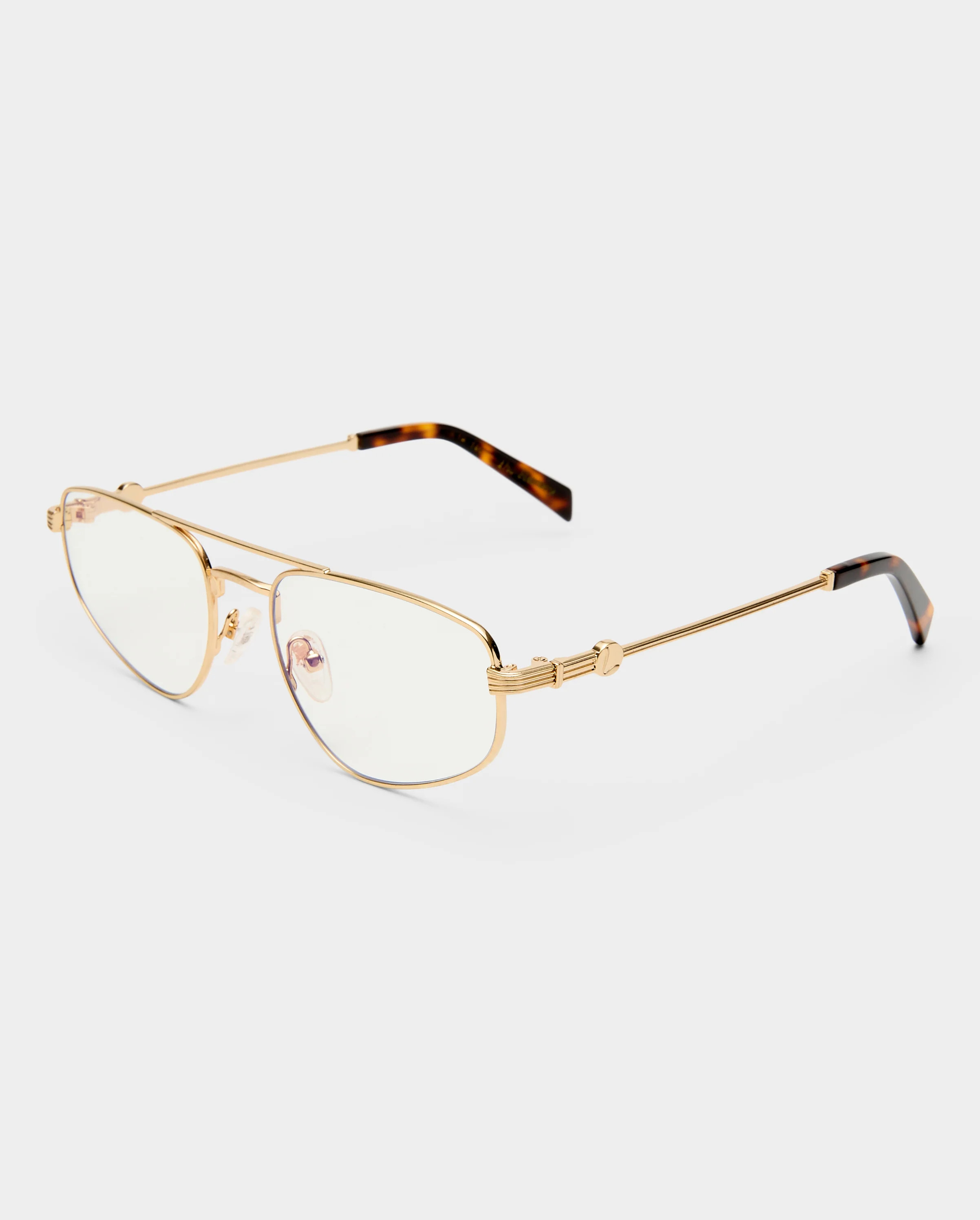 The Harvey Brushed Gold Female Aviator Blue Light | Luv Lou | Luv Lou