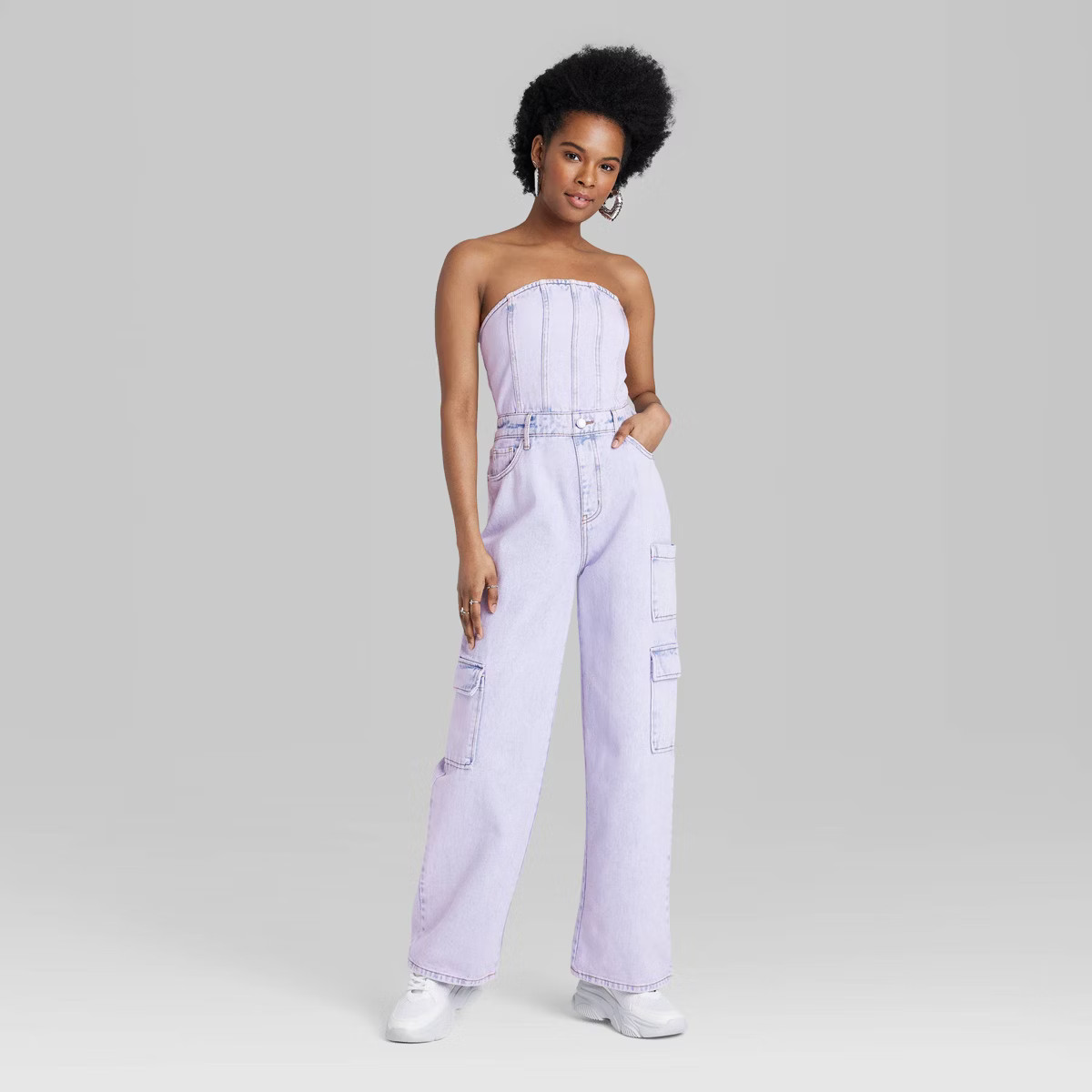 Women's Tube Cargo Denim Jumpsuit - Wild Fable™ | Target