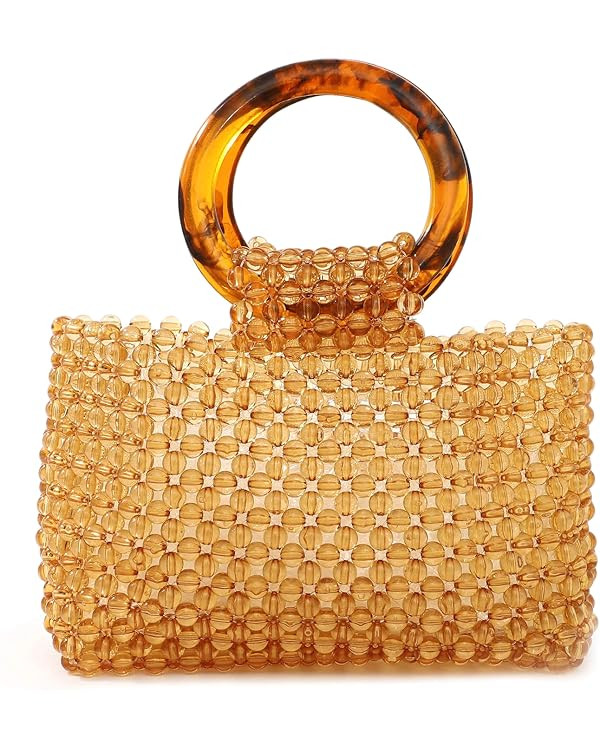 YIFEI Women Colored Transparent Beaded Acrylic Handbag Evening Handmade Bags for Wedding Party (B... | Amazon (US)