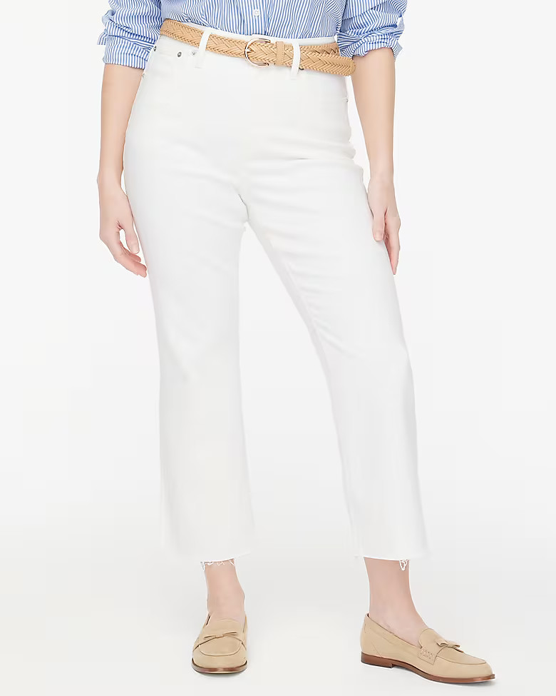 Curvy mid-rise flare crop jean in signature stretch | J.Crew Factory