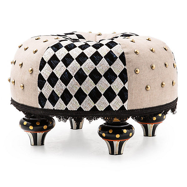 MacKenzie-Childs Diamond and Dot Footstool | MacKenzie-Childs