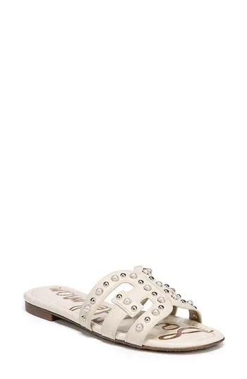 Women's Sam Edelman Bay 2 Embellished Slide Sandal, Size 5 M - White | Nordstrom