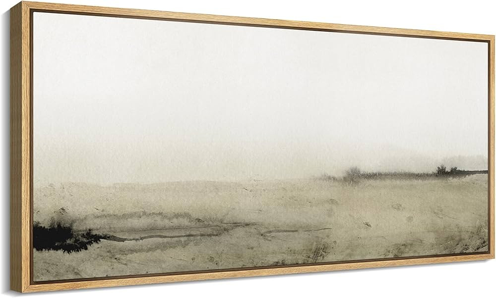 MUDECOR Extra Large Framed Canvas Print Wall Art Minimalist Monochrome Wetland Illustrations Anti... | Amazon (US)