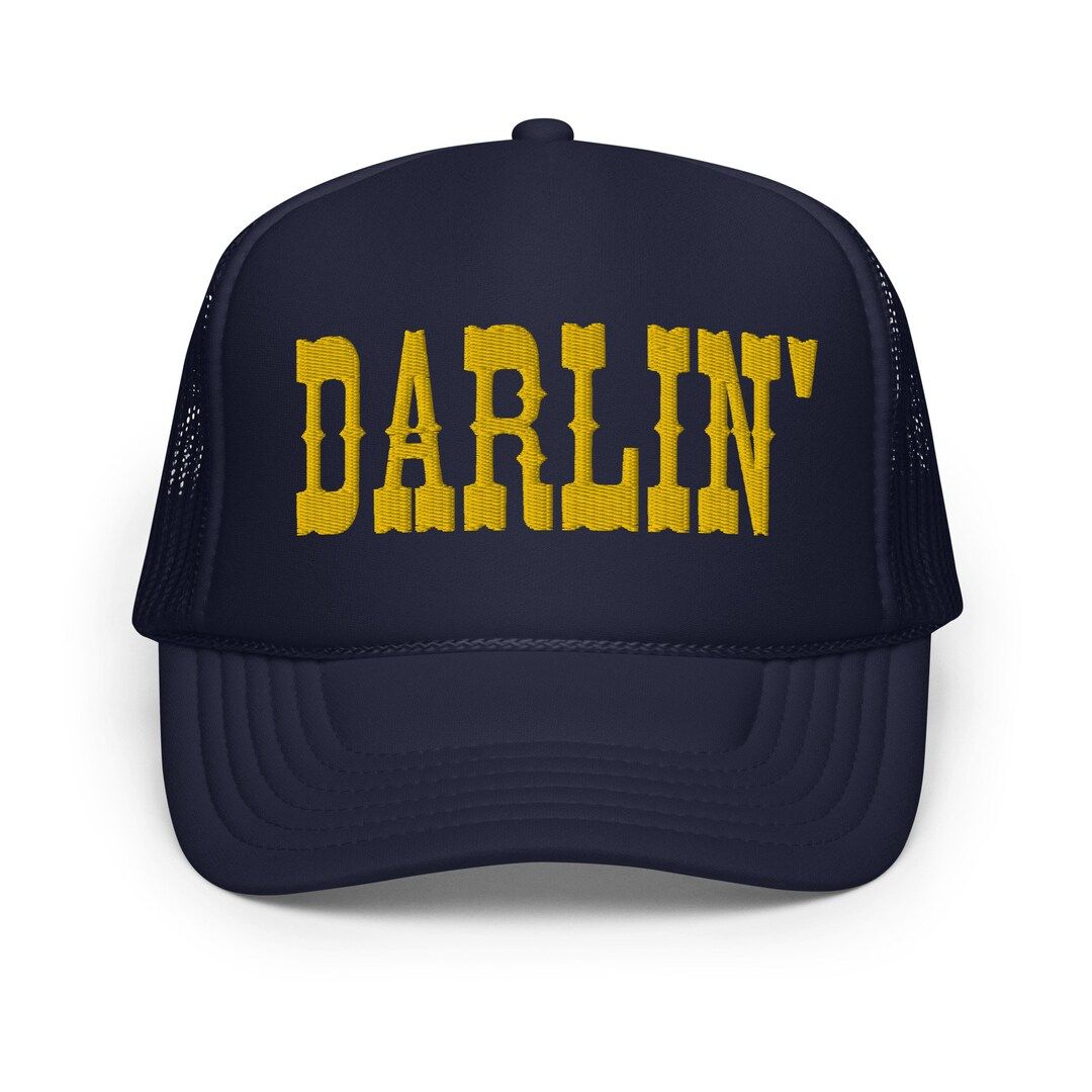 Darlin Embroidered Adjustable Structured Foam Trucker Hat - Etsy | Etsy (US)