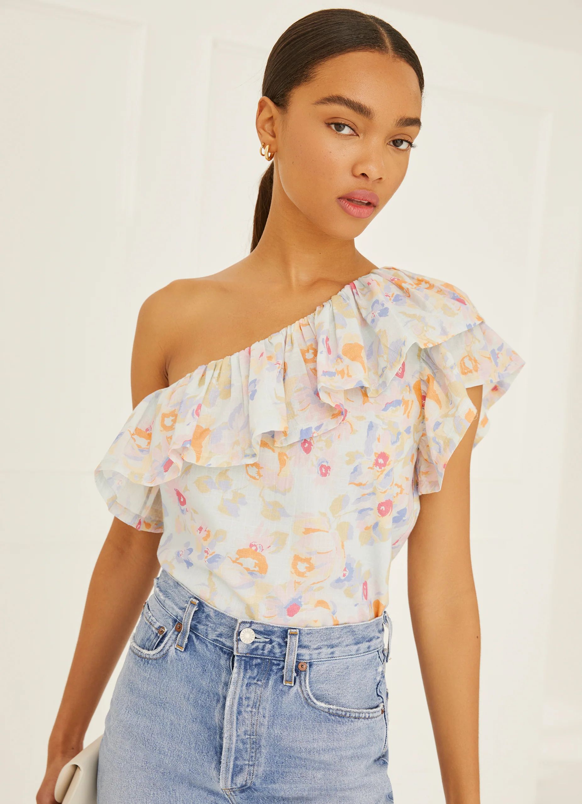 One Shoulder Ruffle Top | Something Navy | Something Navy