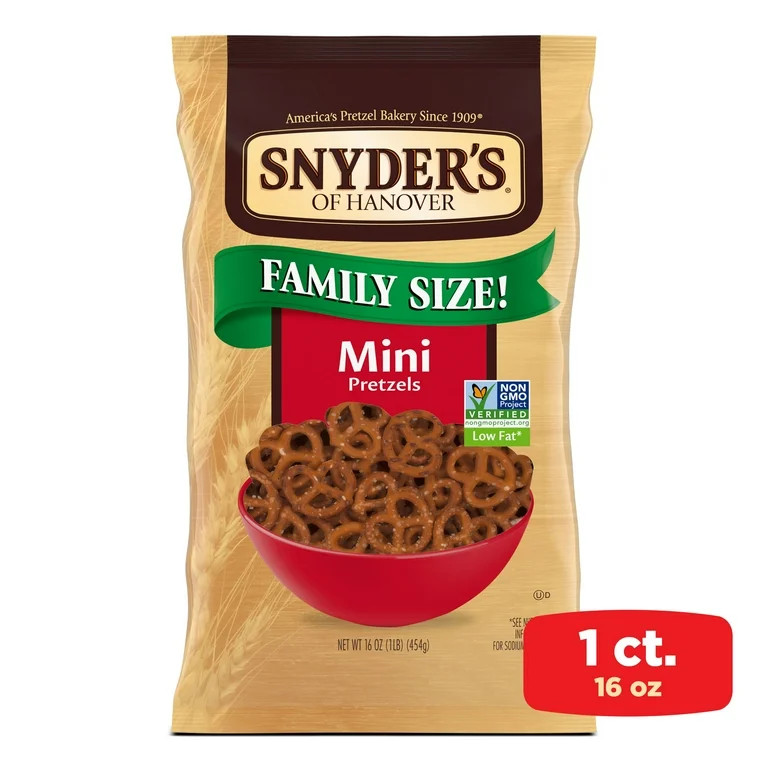 Snyder's of Hanover Pretzels, Mini Pretzels, Family Size 16 oz | Walmart (US)