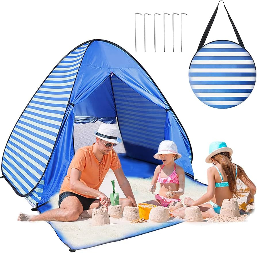 Easy Pop Up Beach Tent 2-3 Person Sun Shelter Lightweight Family Beach Shade UPF 50+ Anti UV Port... | Amazon (CA)
