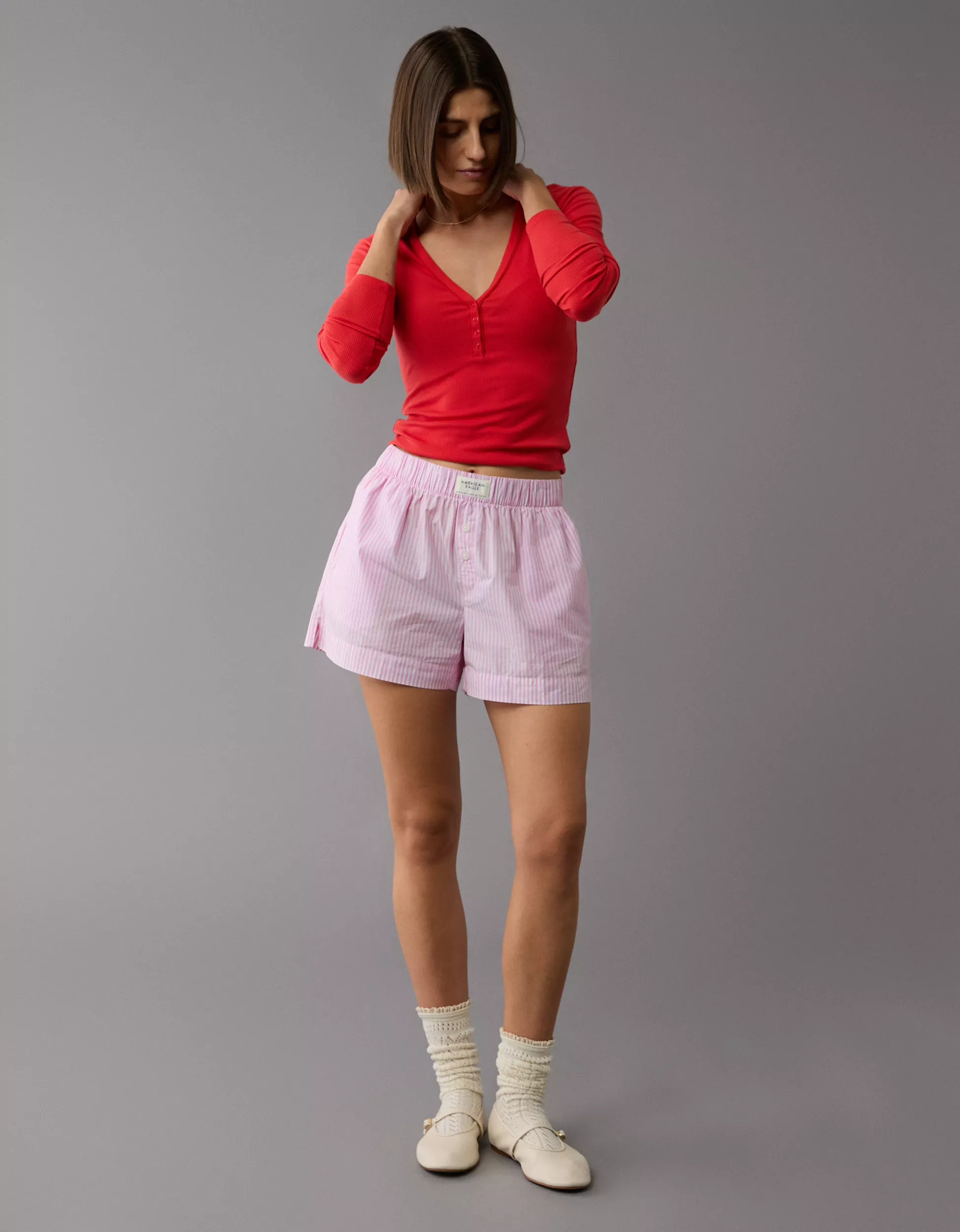 AE Branded Boxer Sleep Short | American Eagle Outfitters (US & CA)