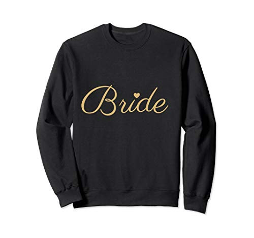 Bride Wedding Sweatshirt, Gold Font, Matching Groom, Wedding | Amazon (US)