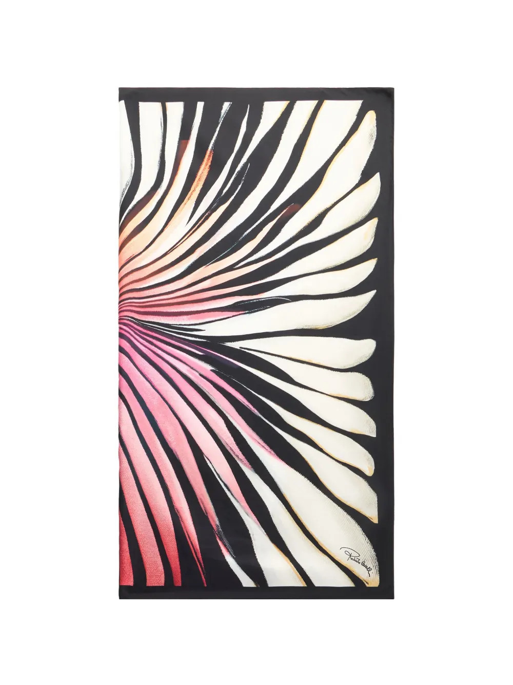 Roberto Cavalli Ray Of Paradise printed scarf - Black | Farfetch Global