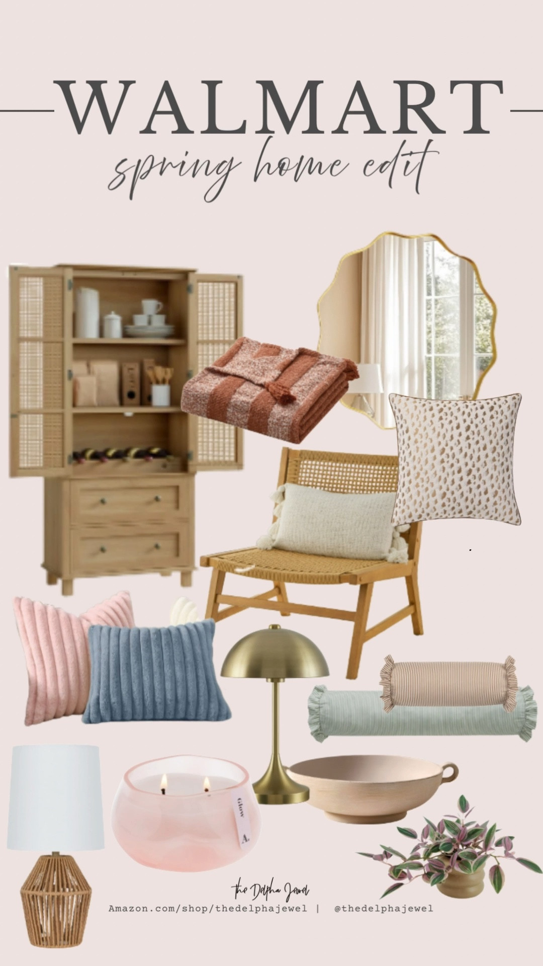 Refresh your home with spring arrivals at Walmart 🌸🪑🪞

Vanilla and pear candle, decorative pillows rattan cabinet, rope mini lamp, touch lamp, indoor plant, Chenille throw blanket, pillow covers, woven accent chair ￼

#LTKHome