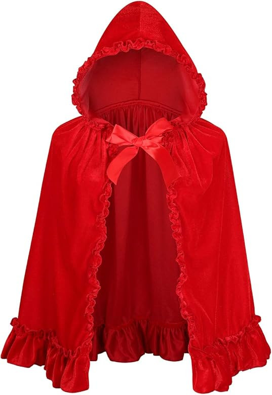 Colorful House Velvet Red Riding Hooded Velvet Cloak Halloween Christmas Cosplay Party Fancy Cape | Amazon (US)
