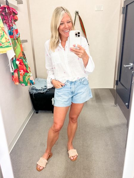 Love these AG jean shorts with this palm tree button down shirt and sandals. Size XS top and 26 shorts. Denim shorts cutoffs 


#LTKStyleTip #LTKOver40 #LTKSeasonal
