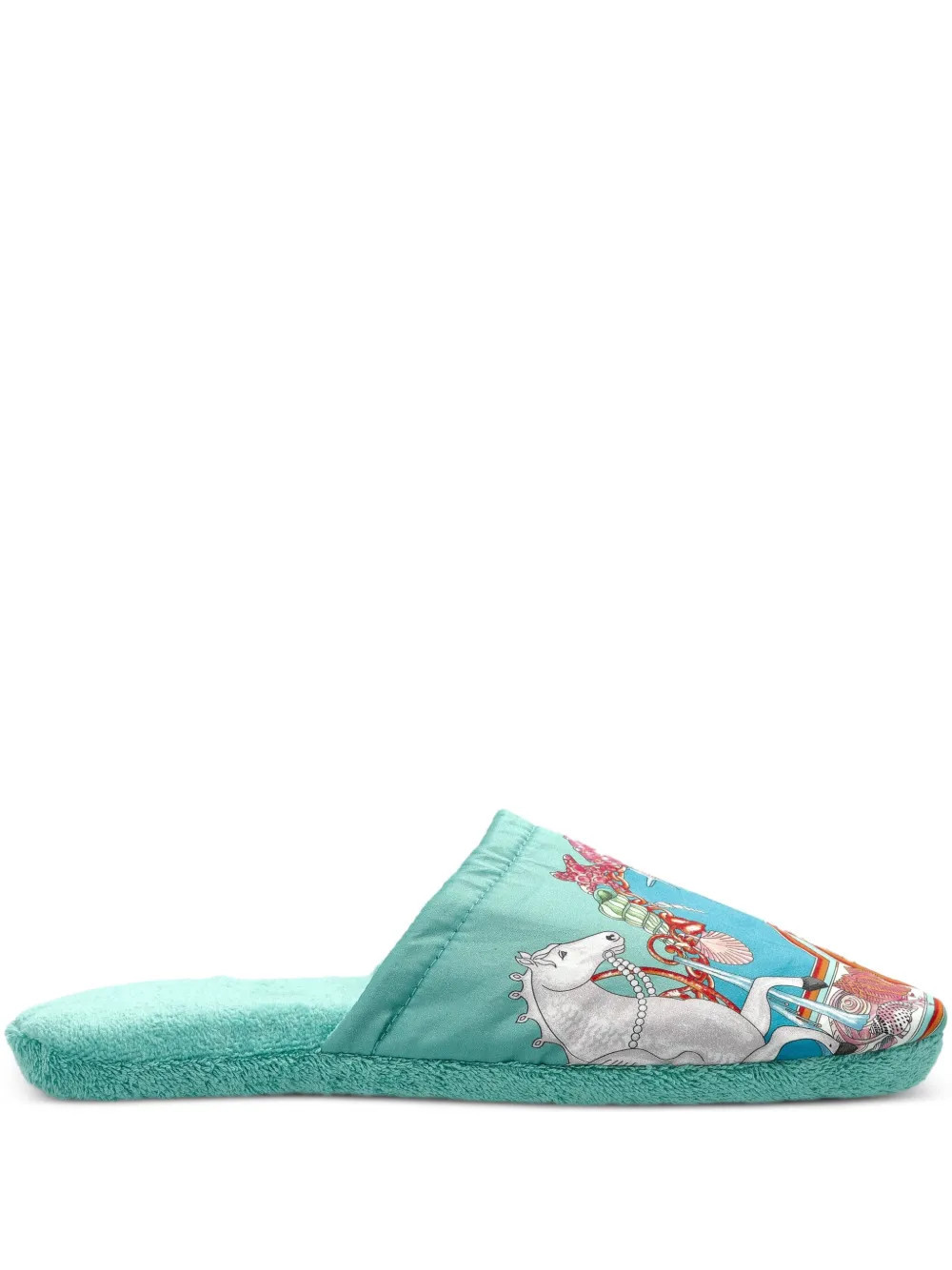 Versace printed slip-on slippers - Green | Farfetch Global