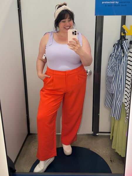 Recently went to Old Navy and styled these plus size bright orange pants 3 ways! This was my favorite I think, I love the color combo with this tie strap bodysuit! 

#LTKPlusSize #LTKFindsUnder50