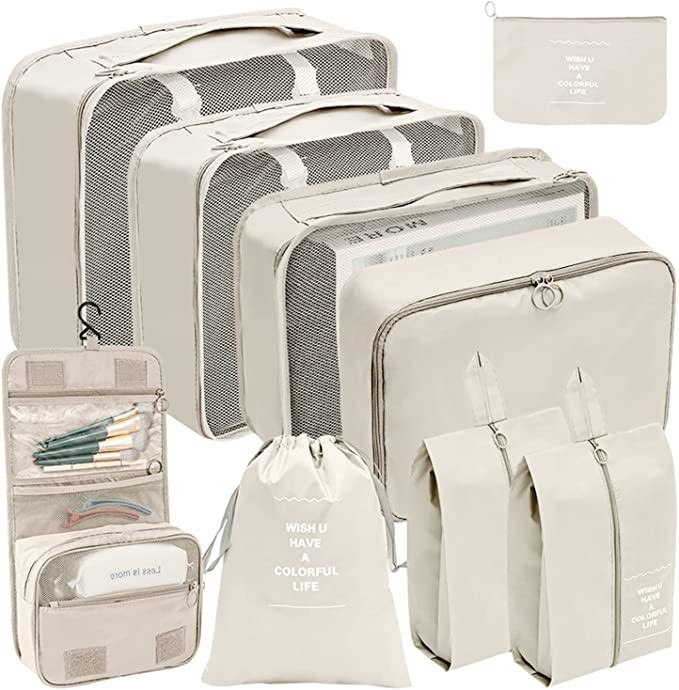 BRAQ 9 Pcs Travel Packing Organizers Travel Packing Cubes for Suitcase Set Luggage Organizers for... | Amazon (US)