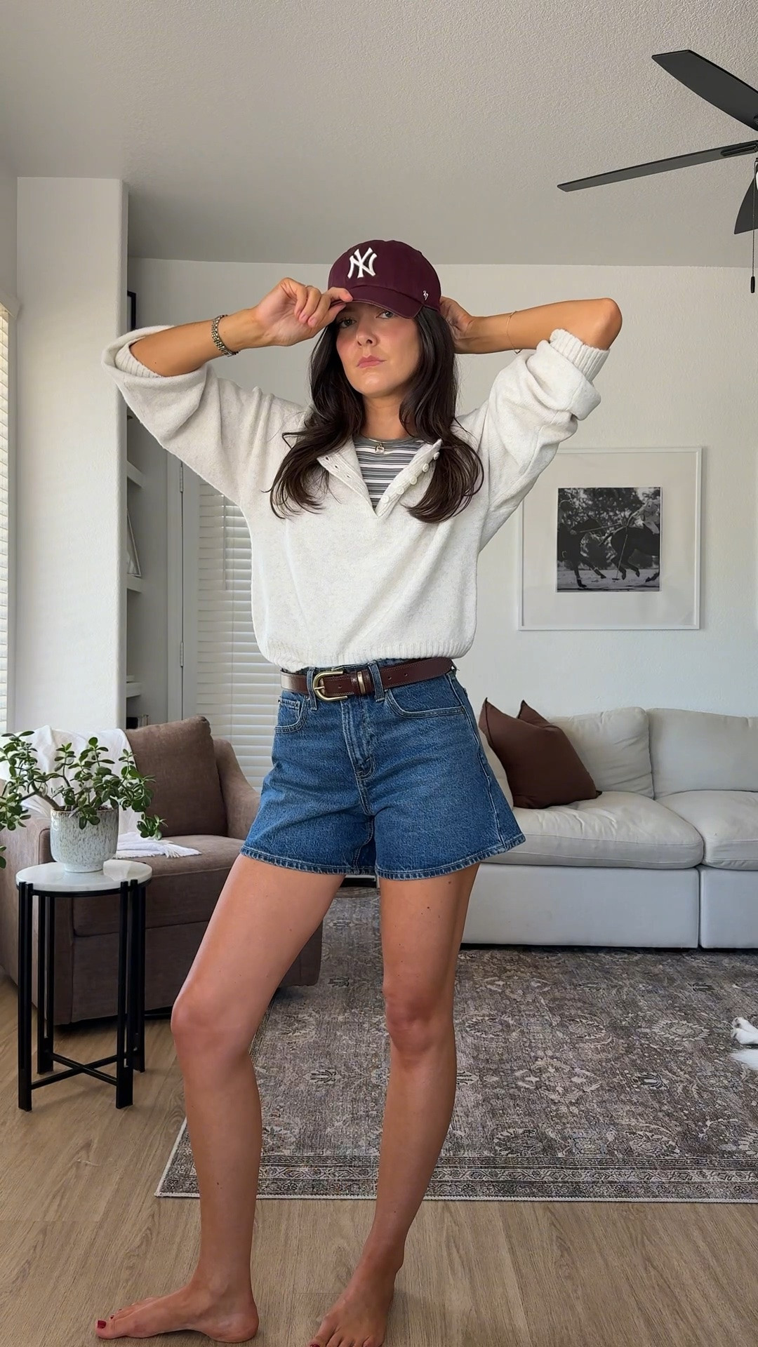 Discount code AFCASSIE - I am 5’7” wearing true size 25 in the shorts (curve love) and XS in the tank top and sweater!
