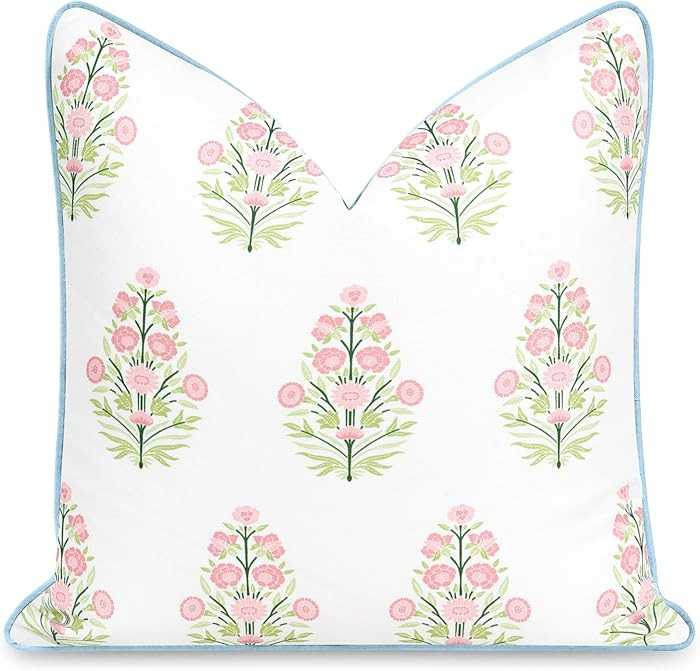 Hofdeco Premium Coastal Patio Indoor Outdoor Throw Pillow Cover Only, 18"x18" Water Repellent for... | Amazon (US)