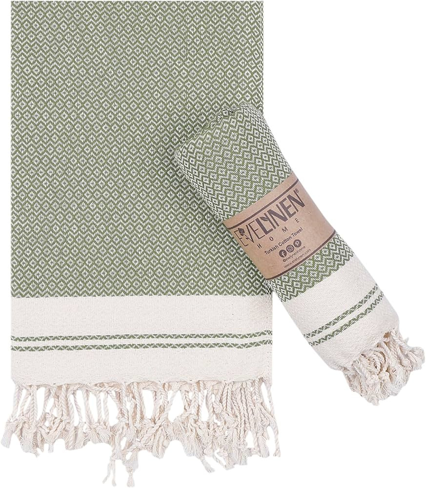 Evelynen Turkish Hand Towels for Bathroom & Kitchen Towels Decorative Set of 2 | Boho Farmhouse H... | Amazon (US)
