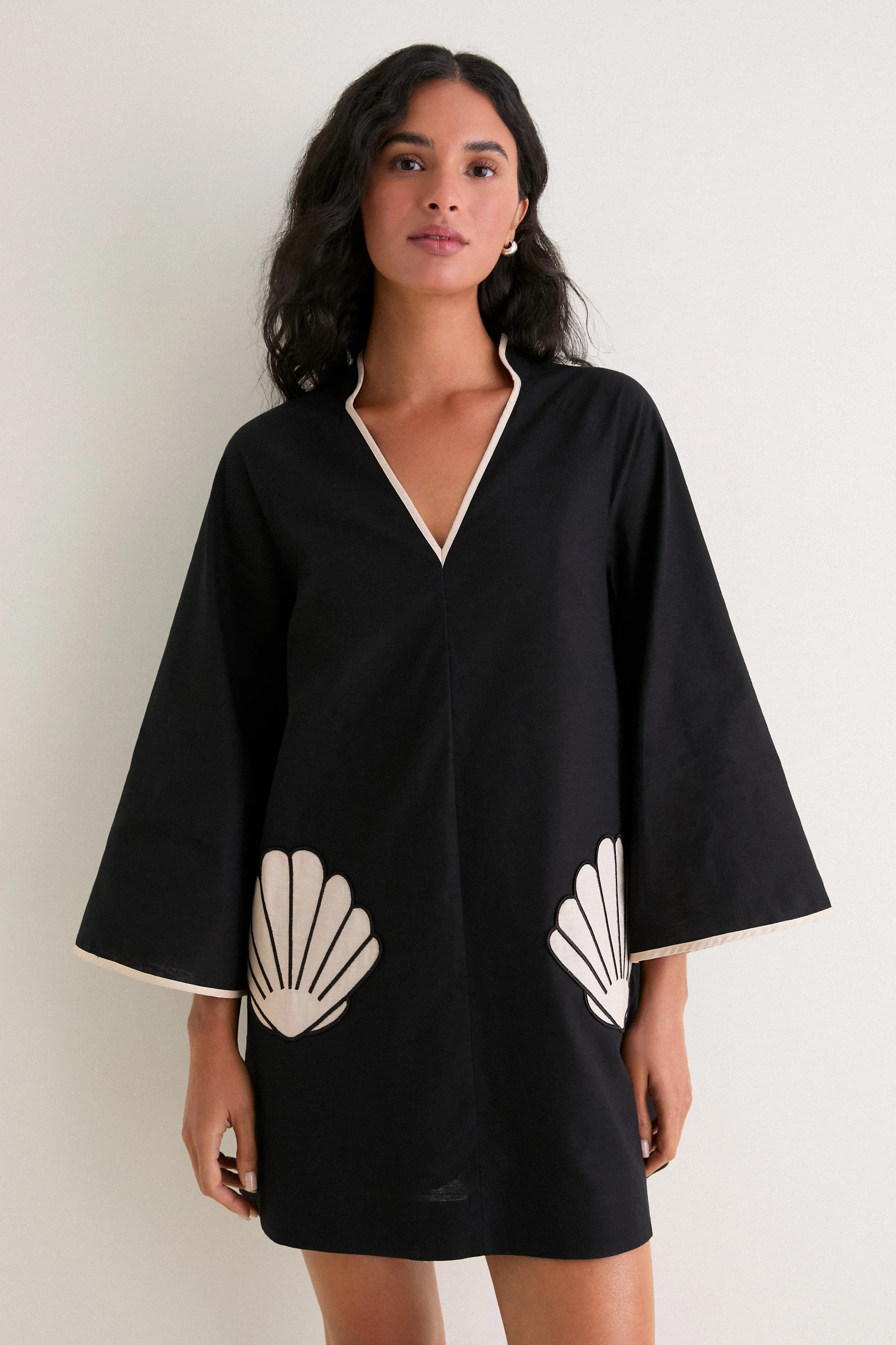 Black & Tan Seashell Oceana Mini Dress | Tuckernuck (US)