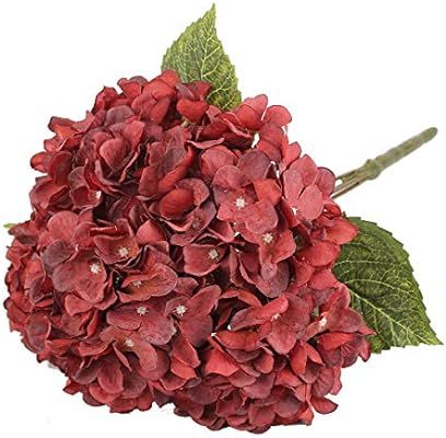 Jim`s cabin Artificial Flowers Silk Hydrangea Flowers with 5 Big Heads Fake Flower Bunch Bouquet ... | Amazon (US)