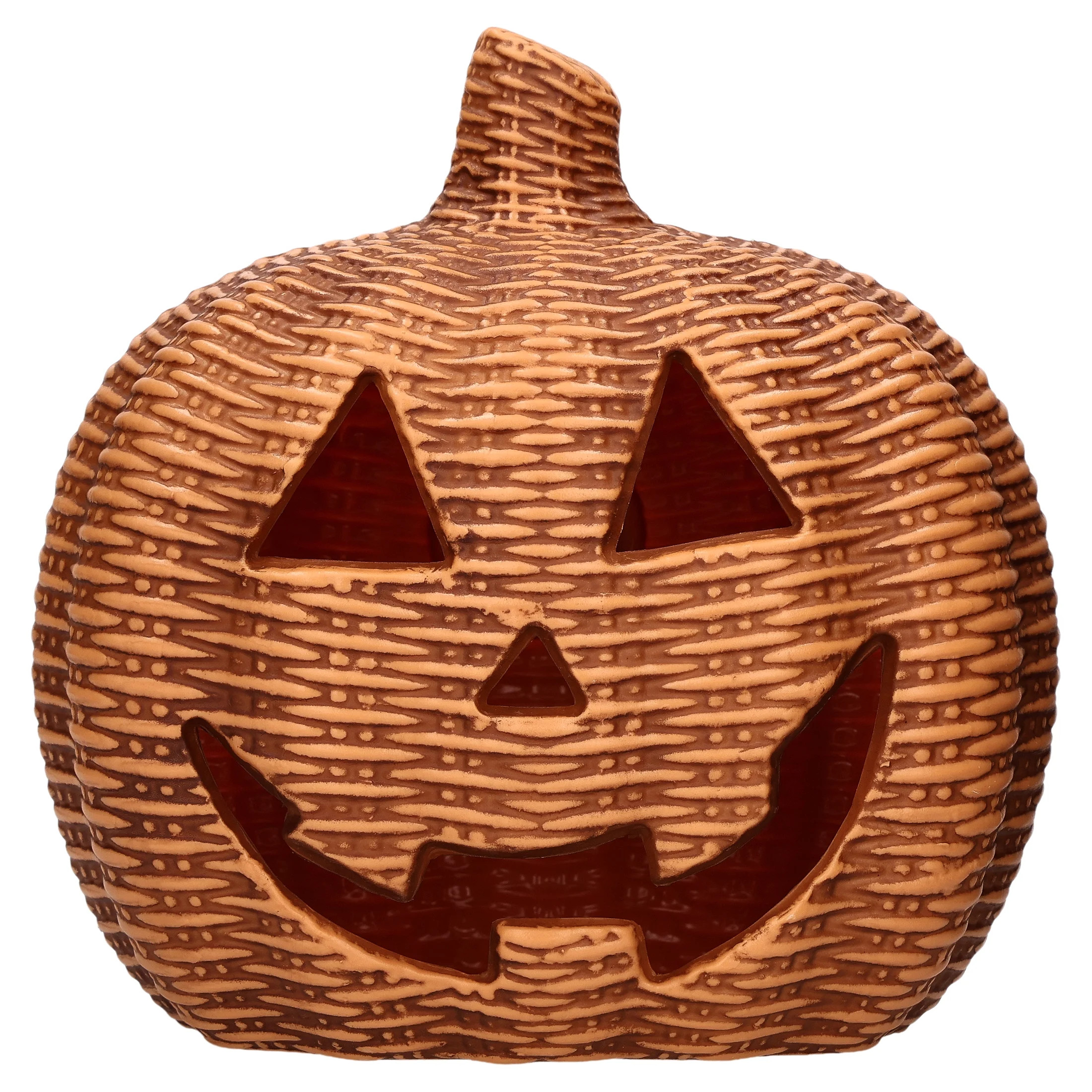 Light-Up Woven Jack-o'-Lantern Decoration, Tan, 8.6", Halloween by Way To Celebrate | Walmart (US)