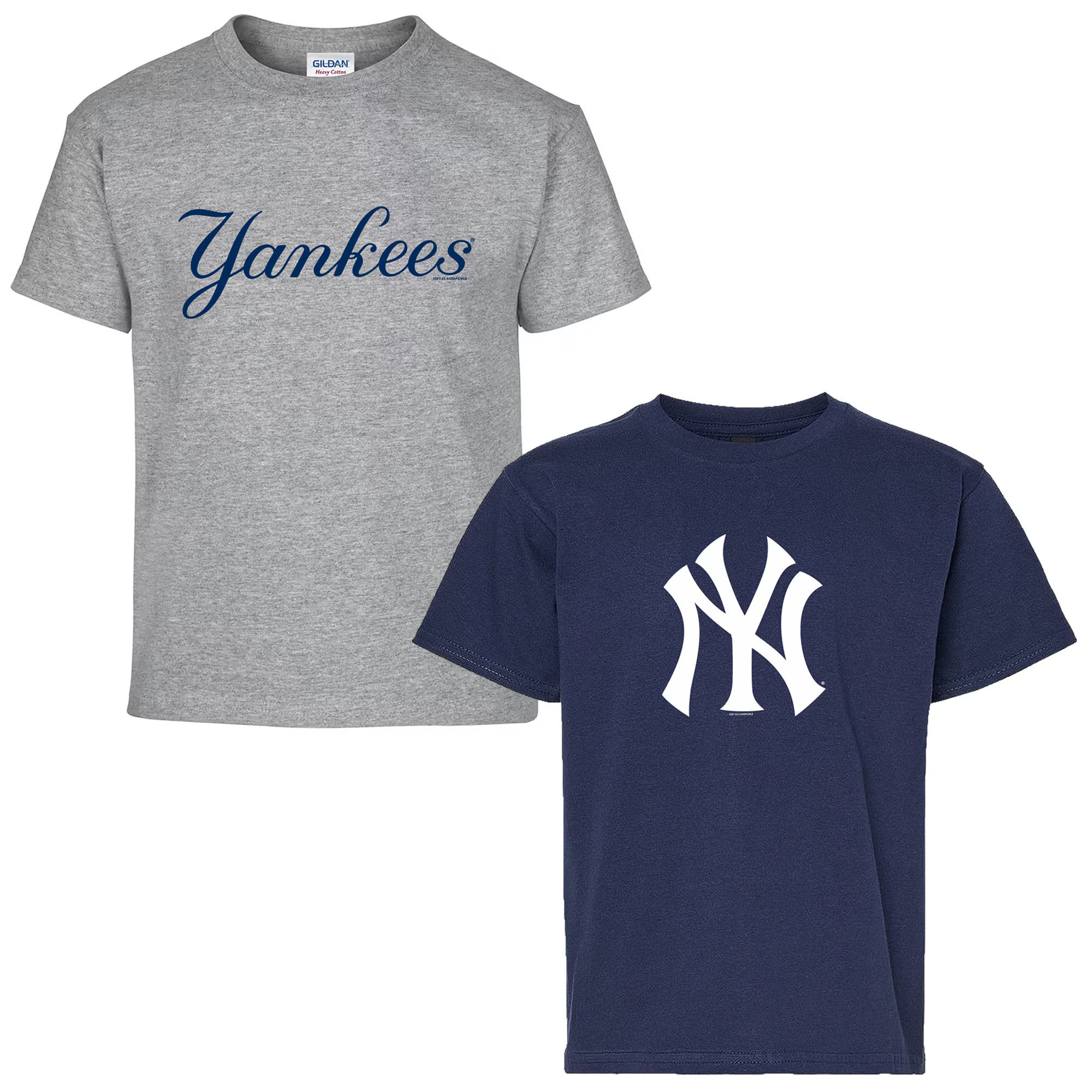 Youth New York Yankees  Soft as a Grape Navy/Gray Two-Pack T-Shirt Set | MLB Shop