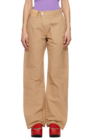 Tan Twisted Workwear Trousers | SSENSE