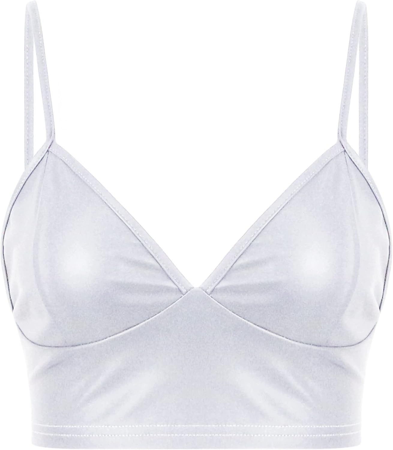 Mocure Womens Crop Top Tank Metallic Reflective Holographic Spaghetti Camisole | Amazon (US)