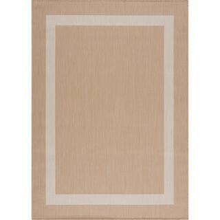 Summer Natural 10 ft. x 14 ft. Bordered Indoor Outdoor Area Rug | The Home Depot
