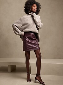 Rocca Vegan Leather Mini Skirt | Banana Republic Factory