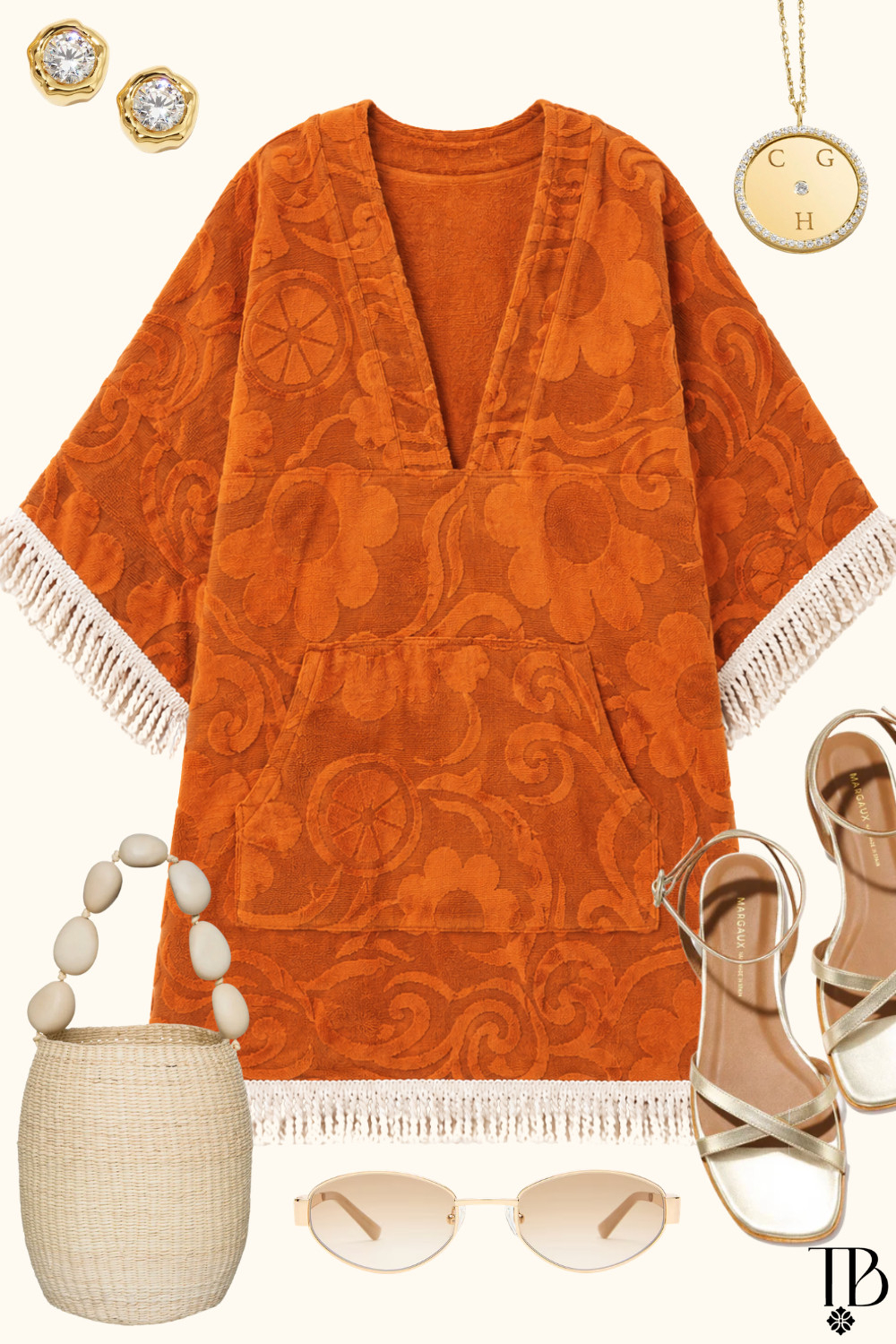Golden hour but make it chic ✨ This terry cover-up is giving effortless resort glam — perfect for poolside spritzes, beach dinners, and warm vacation nights. Styled with gold accessories and neutral details for the ultimate sunset-ready look. 🧡🌅 #LTKTravel #ResortWear #BeachStyle #SummerOutfit 

 
