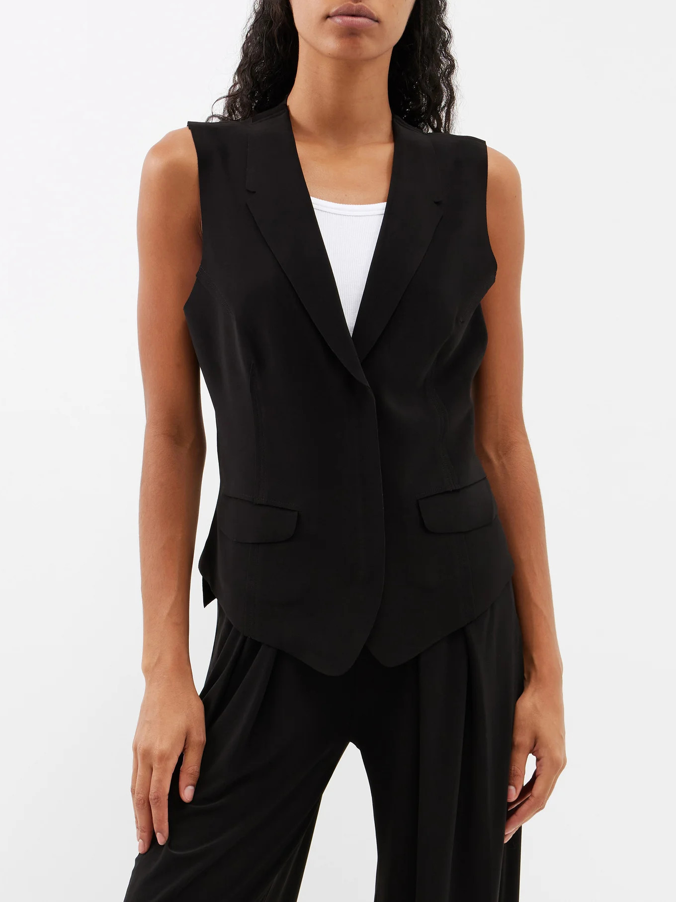 Notch-lapel jersey waistcoat | Matches (UK)