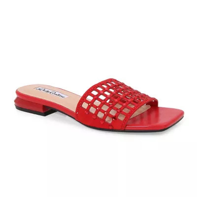 Lady Couture Women's Garden, Birdcaged Rhinestones Metal Heel Slide, Red, 9M | Belk