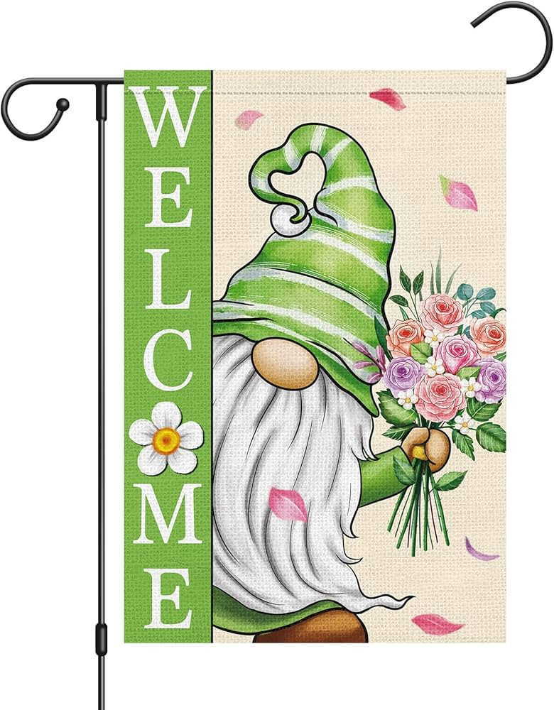 Spring Garden Flag 12×18 Double Sided, Vertical Burlap Gnome Floral Welcome Spring Summer Garden... | Amazon (US)