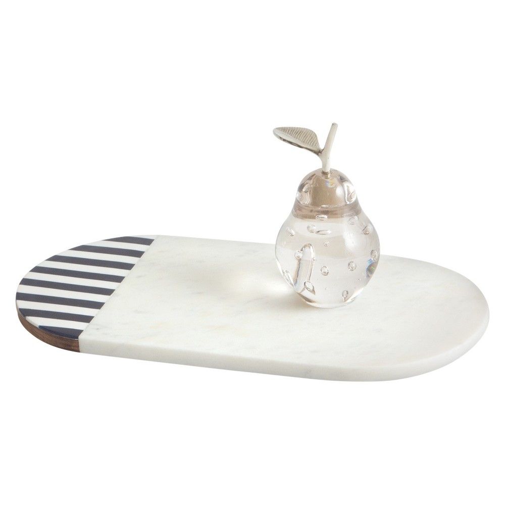 Marble/Wood Cheese Board - Go Home, White Blue | Target